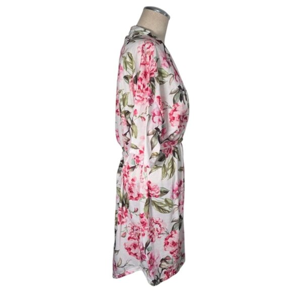 Show Me Your Mumu Floral Robe Pink and White One Size - Picture 2 of 6